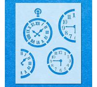Vintage Clocks Roman Numerals Numbers Stencil: Life Airbrush Wall Art Crafts -A4 Stencil - Design Size (218 x 170 mm)