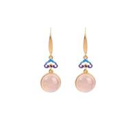 Vintage Cloud Earrings for Women, Ancient Charm Jade Dangle Earrings, 925 Sterling Silver Post Ethnic Style Drop Earrings, Healing Synthetic Gemstone Jewelry for Bohemian Look
