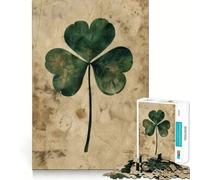 Vintage Clover Charm 1000 Piece Jigsaw Puzzles for Teenagers Recall Fun Play Tight Interlock No Gaps Family Fun Night Activity (50x75cm)