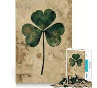 Vintage Clover Charm 1000 Piece Jigsaw Puzzles Mind Challenge Toy High Precision Die Cut Amusing Challenge for Waiting Time (38x52cm)