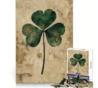 Vintage Clover Charm Teenagers 1000 Piece Jigsaw Puzzle Smart Training Restful Escape Flawless Cut Xmas Surprise (50x75cm)