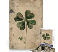 Vintage Clover Elegance Jigsaw Puzzles 1000 Piece for Adults Sharp Mind Easy Enjoyment Firm Fit Festive Present (38x26cm)