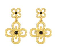 Vintage Clover Leaf Statement Dangle Earrings for Women Gold Toned Luck Four Leaves Flower Charms Drop Dangling Earring Lightweight Boho Y2K Party Accessories Jewelry