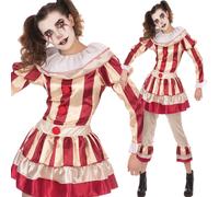 Vintage Clown Costume Ladies Halloween Scary Fancy Dress Penny Carnevil