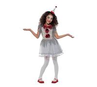 Vintage Clown Girls Fancy Dress Fun Halloween Childrens Kids Circus Costume New