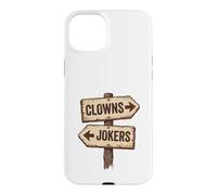 Vintage Clowns and Jokers Wooden Arrow Sign Case for iPhone 15 Plus