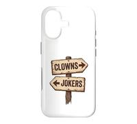 Vintage Clowns and Jokers Wooden Arrow Sign Case for iPhone 17