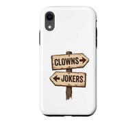 Vintage Clowns and Jokers Wooden Arrow Sign Case for iPhone XR