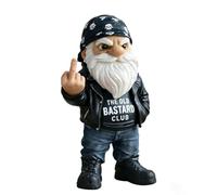 Vintage Club Gnome - The Old Bastard Edition, Funny Grumpy Old Man Gnome Statue, SarcasticGnome Desk Decor Statue, Humorous Man Cave Decor Gifts, Novelty Home Ornament (#A)