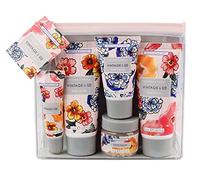 Vintage & Co Patterns & Petals Top To Toe Kit | 50ml Hand Cream, 50ml Body Lotion, 30ml Foot Cream, 10ml Lip Balm & 30g Bath Salts | Travel Friendly Sizes