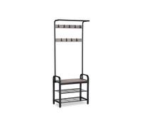 Vintage Coat Shoe Rack, Greige + Black