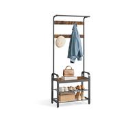 Vintage Coat Shoe Rack, Rustic Brown + Black