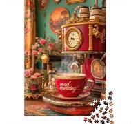 Vintage Coffee Machine 1000 Pieces Extra-thick Cardboard Jigsaw Puzzle Set Adults Educational Game Wall Decor Gift Idea 52x38cm/1000pcs