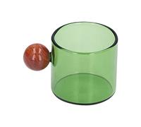 Vintage Coffee Mugs, Vintage Tea Cups Vintage Glass Coffee Mugs with Wooden Ball Vintage Glass Coffee Mug for Birthdays, Housewarmings and Weddings (Green)