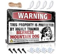 Vintage Coffee Sign Warning This Property Is Protected By A Highly Trained Bernese Mountain Dog Sign Funny Bar Decor Beer Decorations For Man Cave(30X40CM)