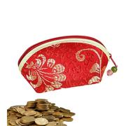 Vintage Coin Purse for Women Classical Chinese Style Flower Pattern