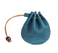 Vintage Coin Purse, Men Women Genuine Leather Casual Small Coin Wallet Hard Leather Money Pocket Drawstring Storage Bag