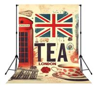 Vintage-Collage-British 5x7ft Photography Backdrop, Photo Background With Rod Pocket, Foldable Studio Backdrop For Birthday, Wedding, Party Decoration
