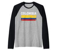 Vintage Colombia Distressed Flag Raglan Baseball Tee