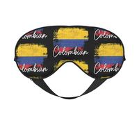 Vintage Colombia Flag Colombian Pride Roots Eye Mask Sleep Mask Light BlockBlindfold Night Eyes Cover Soft Pressure-Free Eyeshade with Elastic Strap for Home Travel Office Nap Yoga