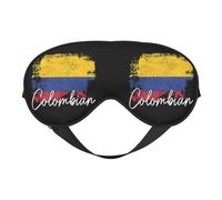 Vintage Colombia Flag Colombian Pride Roots Eye Mask Sleep Mask Light BlockBlindfold Night Eyes Cover Soft Pressure-Free Eyeshade with Elastic Strap for Home Travel Office Nap Yoga