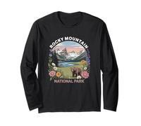 Vintage Colorado Rocky Mountain National Park Floral Bear Long Sleeve T-Shirt