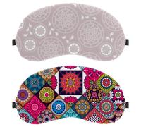 Vintage Colorful Indian Ethnic Tiles Pattern 2-Pack Light-Blocking Soft Breathable Eye Masks with Eye Patches and Sleep Masks