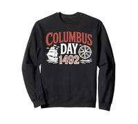 Vintage Columbus Day 1492 Ship Compass Ocean Sweatshirt