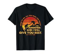Vintage Come to Me, I Will Give You Rest Christian Labor Day Value Graphic T-Shirt