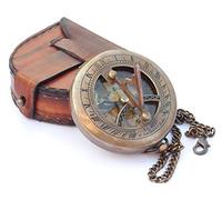 Vintage Compass By Euphoria Collection Compass in A Box| Nautical Compass|Compass For Hiking|Compass Outdoor|Vintage Compass in Leather Case Antique Marine Sundial Decor 3 Inch Compass in Chain Navigation Bronze Maritime Compass Gift Professional Push Button Compass Brass Marine Navy Astrolabe