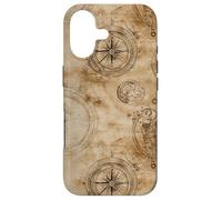 Vintage Compass Design, Nautical Chart Image, Old Map, Sepia Case for iPhone 17
