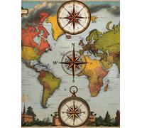 Vintage Compass Map Notebook: A Travel-Inspired Journal for Writers, Explorers, and Map Lovers