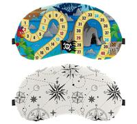 Vintage Compass Stars 2 Packs Eye Mask, Sleeping Eye Mask for Side Sleeper, Zero Eye Pressure Night Blindfold, Adjustable Sleep Cover, Completely Block Out Light Eye Shade
