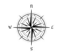 Vintage Compass Wind Rose Nautical Fine Carving Stickers 42x43.3cm Glass Stickers Black