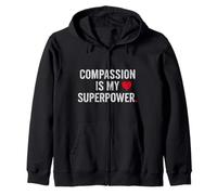 Vintage Compassion Is My Superpower. Nurse Art. Zip Hoodie