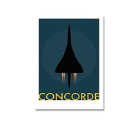 Vintage Concorde Airplane Posters and Prints Flying The Flag Canvas Painting Modern Wall Pictures for Living Room Home Decor(Color:B,Size:60x90cm no Frame)