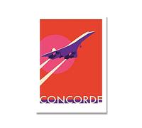 Vintage Concorde Airplane Posters and Prints Flying The Flag Canvas Painting Modern Wall Pictures for Living Room Home Decor(Color:A,Size:60x90cm no Frame)