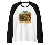 Vintage Constantine Algeria Travel Souvenir Landmark Gift Raglan Baseball Tee