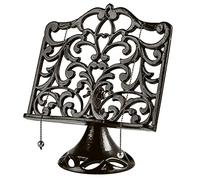 Vintage Cookbook Stand Cast Iron, Adjustable Decorative Metal Cookbook Recipe Holder for Easel, Textbooks, Magazine, Art, iPad, Kitchen Counter, Bible, Prayer Book Stand (Coffee Gold, Classic)
