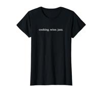 Vintage Cooking Wine Jazz Lovers Value Graphic T-Shirt, Women, Black, L