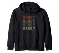 Vintage Cool Henry First Name Funny Love Heart Henry Zip Hoodie