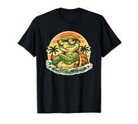 Vintage Cool Turtle Fun Cartoon with Sunglasses Retro Beach T-Shirt