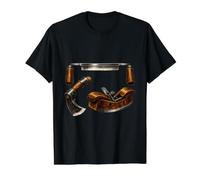 Vintage Cooper Tools Barrel Making Woodcut Value Graphic T-Shirt, Men, Black, L