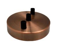 Vintage Copper 3 Outlets Ceiling Rose 120mm Metal Round Light Fitting Base