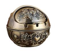 Vintage Copper Ashtray, Windproof Lid Smokeless Table Decor | Twist-Closed Lid Contains Scattered Ash. Hard-Wearing Copper Body Supports Storage Decor And Warm Gifts
