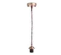 Vintage Copper Ceiling Pendant Light Fitting, Adjustable Round Black Colour 1m Cable E27 Copper Colour Holder PVC Suspended Pendant Light Fitting Kit for Home Decor ,Kitchen ,Bedroom,Dinning Room.