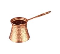 Vintage Copper Coffee Pot - Classic Turkish With Long Handle | Wide Mouth Design For Perfect Foam | Arabic Greek Coffee Maker For Gas Electric Induction Cookers, 4.72x3.54x3.15 Inch