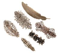 Vintage Copper Hair Clip Set, 6 Piece European Style Accessory
