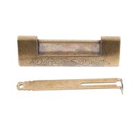 Vintage Copper Padlock with Carved Pattern for Jewelry Box Furniture