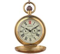 Vintage Copper Train London Design Hand Winding Mechanical Pocket Watch Mens Watches, copper, Mechanical